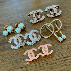 Double C & TB Fashion Jewelry Earrings - Set of 5